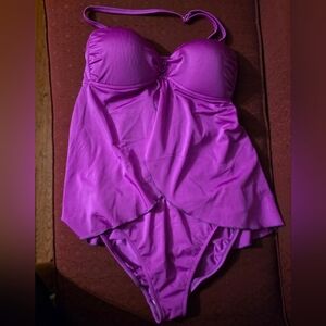VENUS Purple Tankini, Bottoms, Open Front Top Swimwear, Resortwear, Beach, Ocean